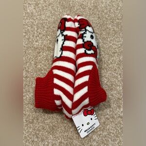 Hello Kitty Striped Red and White Mittens